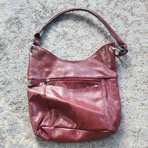 Croft & Barrow Vegan Leather Shoulder Bag Maroon